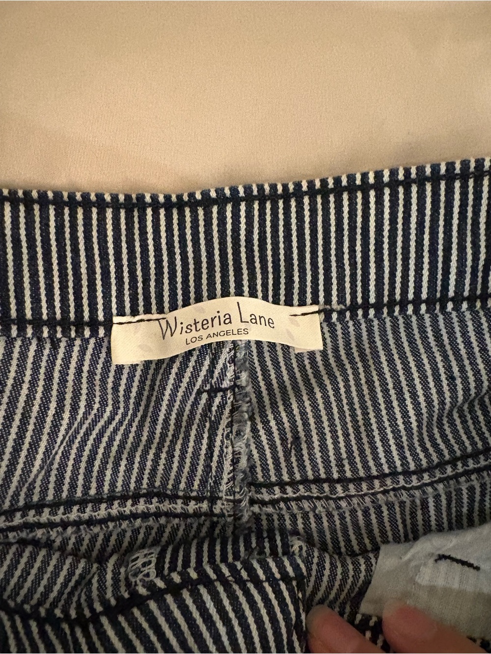 Wisteria Lane Women’s HR Striped Flared Jeans - Picture 3 of 5